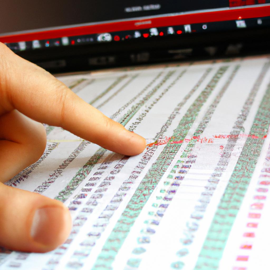 Person analyzing stock market data